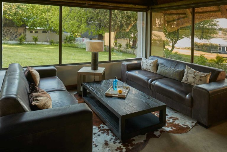 Relax in the lounge at the Thamalakane River lodge